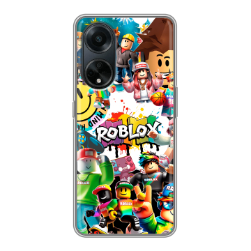 Силиконовый чехол на OPPO A98 с принтом Roblox Роблокс