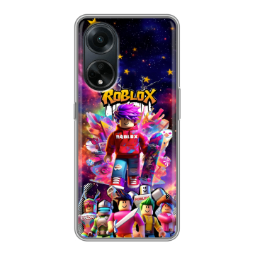 Силиконовый чехол на OPPO A98 с принтом Roblox Роблокс