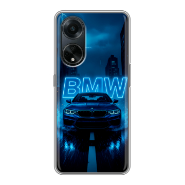 Силиконовый чехол на OPPO A98 с принтом BMW БМВ