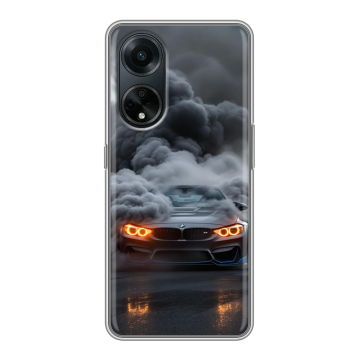 Силиконовый чехол на OPPO A98 с принтом BMW БМВ