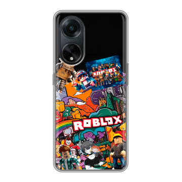 Силиконовый чехол на OPPO A98 с принтом Roblox Роблокс