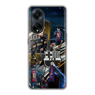 Силиконовый чехол на OPPO A98 с принтом Messi Barcelona