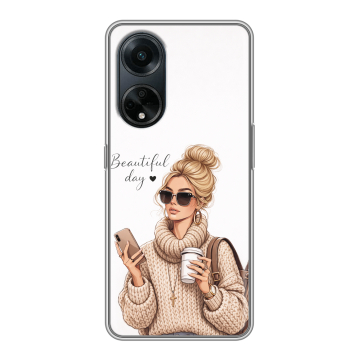 Силиконовый чехол на OPPO A98 с принтом женский Силиконовый чехол на OPPO A98 с принтом женский