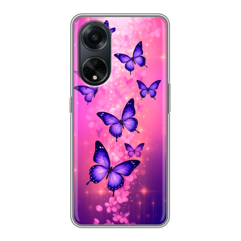 Силиконовый чехол на OPPO A98 с принтом Бабочки Силиконовый чехол на OPPO A98 с принтом Бабочки