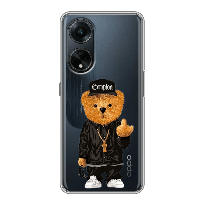 Силиконовый чехол на OPPO A98 с принтом Мишка Силиконовый чехол на OPPO A98 с принтом Мишка