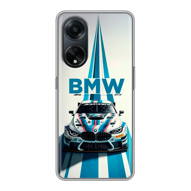 Силиконовый чехол на OPPO A98 с принтом БМВ BMW Силиконовый чехол на OPPO A98 с принтом БМВ BMW