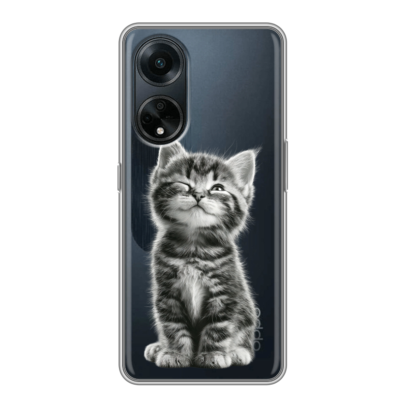 Силиконовый чехол на OPPO A98 с принтом Котенок Силиконовый чехол на OPPO A98 с принтом Котенок