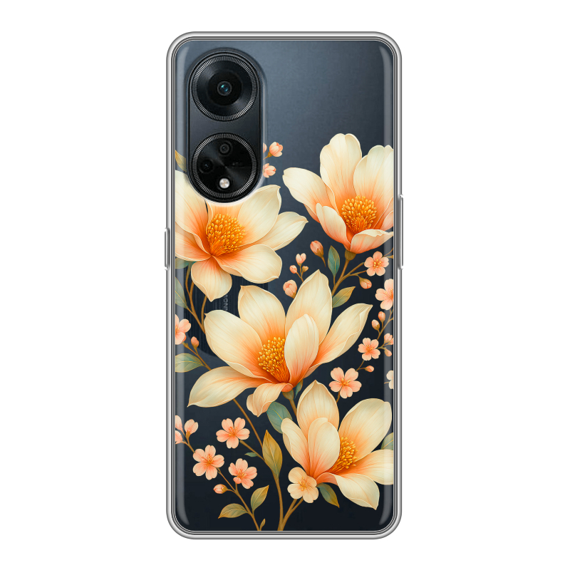 Силиконовый чехол на OPPO A98 с принтом Цветы Силиконовый чехол на OPPO A98 с принтом Цветы