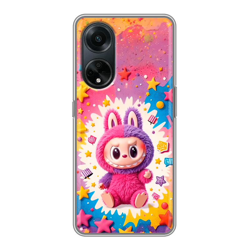Силиконовый чехол на OPPO A98 с принтом Labubu Лабубу Силиконовый чехол на OPPO A98 с принтом Labubu Лабубу