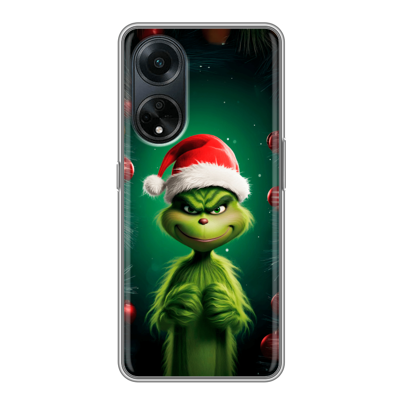 Силиконовый чехол на OPPO A98 с принтом Гринч Новый год Рождество Силиконовый чехол на OPPO A98 с принтом Гринч Новый год Рождество