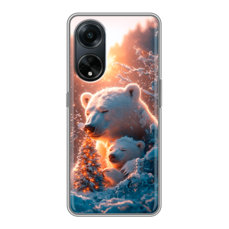 Силиконовый чехол на OPPO A98 с принтом Новый год Силиконовый чехол на OPPO A98 с принтом Новый год