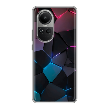 Силиконовый чехол на OPPO Reno10 с принтом Геометрия неона Силиконовый чехол на OPPO Reno10 с принтом Геометрия неона