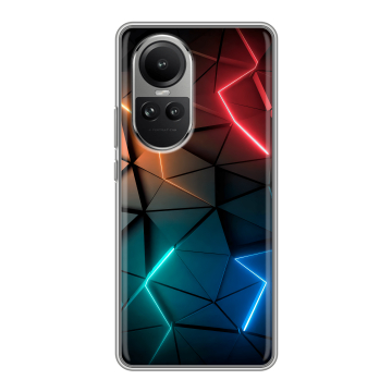 Силиконовый чехол на OPPO Reno10 с принтом Абстракция неон Силиконовый чехол на OPPO Reno10 с принтом Абстракция неон