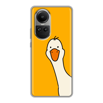 Силиконовый чехол на OPPO Reno10 с принтом Утка Силиконовый чехол на OPPO Reno10 с принтом Утка