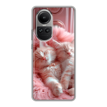 Силиконовый чехол на OPPO Reno10 с принтом котята котики