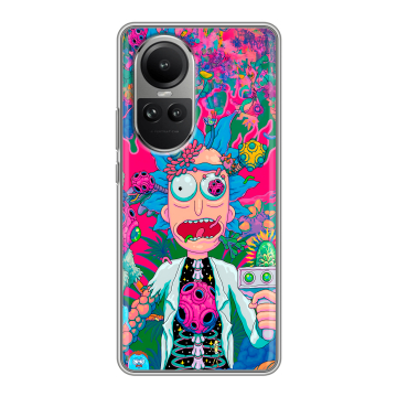 Силиконовый чехол на OPPO Reno10 с принтом Рик и Морти Rick Morty
