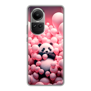 Силиконовый чехол на OPPO Reno10 с принтом Панда Силиконовый чехол на OPPO Reno10 с принтом Панда