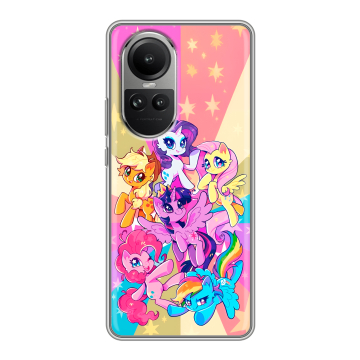 Силиконовый чехол на OPPO Reno10 с принтом My little pony Дружба чудо