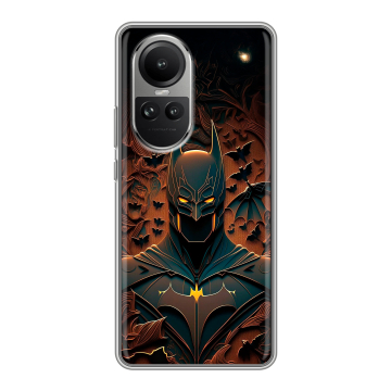 Силиконовый чехол на OPPO Reno10 с принтом Batman Бэтмен