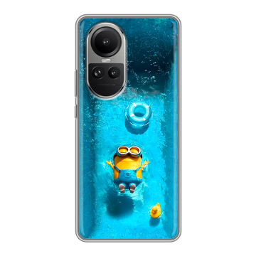 Силиконовый чехол на OPPO Reno10 с принтом Миньоны