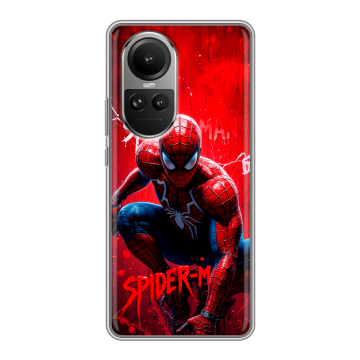 Силиконовый чехол на OPPO Reno10 с принтом Spiderman Человек паук