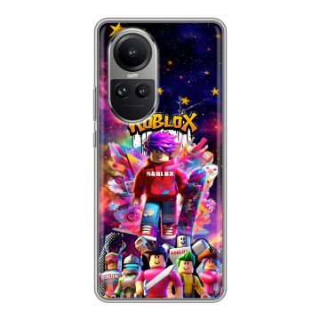 Силиконовый чехол на OPPO Reno10 с принтом Roblox Роблокс