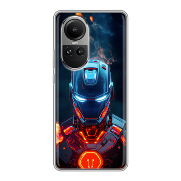 Силиконовый чехол на OPPO Reno10 с принтом IronMan Железный человек Силиконовый чехол на OPPO Reno10 с принтом IronMan Железный человек