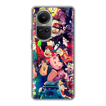Силиконовый чехол на OPPO Reno10 с принтом Gravity Falls Гравити Фолз