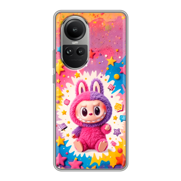Силиконовый чехол на OPPO Reno10 с принтом Labubu Лабубу