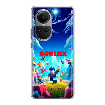 Силиконовый чехол на OPPO Reno10 с принтом Roblox Роблокс Силиконовый чехол на OPPO Reno10 с принтом Roblox Роблокс