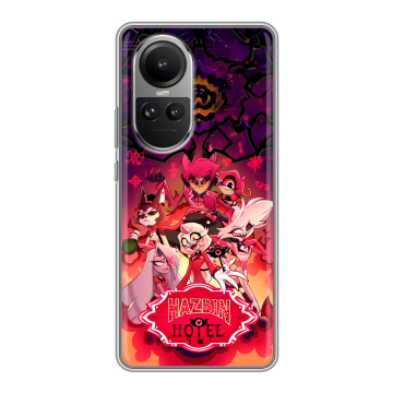 Силиконовый чехол на OPPO Reno10 с принтом Hazbin Hotel Отель Хазбин