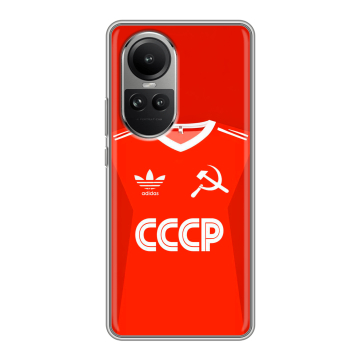 Силиконовый чехол на OPPO Reno10 с принтом Флаг Герб СССР