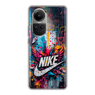 Силиконовый чехол на OPPO Reno10 с принтом Nike Найк Силиконовый чехол на OPPO Reno10 с принтом Nike Найк