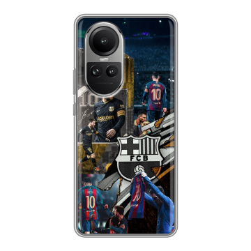 Силиконовый чехол на OPPO Reno10 с принтом Messi Barcelona