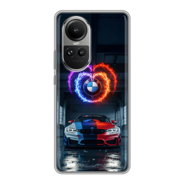Силиконовый чехол на OPPO Reno10 с принтом BMW БМВ