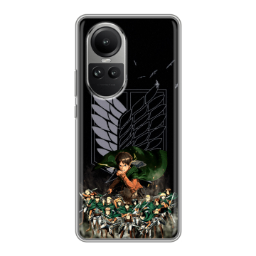 Силиконовый чехол на OPPO Reno10 с принтом Атака титанов
