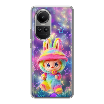 Силиконовый чехол на OPPO Reno10 с принтом Labubu Лабубу