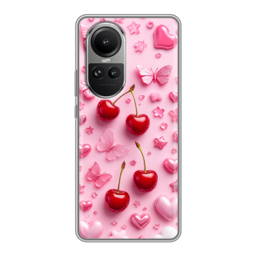 Силиконовый чехол на OPPO Reno10 с принтом для девочек