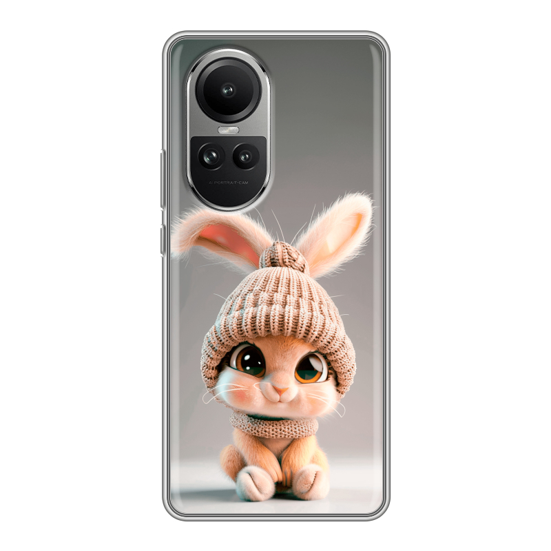 Силиконовый чехол на OPPO Reno10 с принтом Кролик Силиконовый чехол на OPPO Reno10 с принтом Кролик