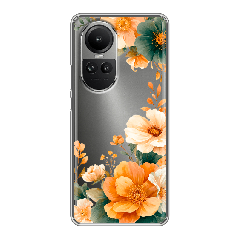 Силиконовый чехол на OPPO Reno10 с принтом Цветы принт Силиконовый чехол на OPPO Reno10 с принтом Цветы принт