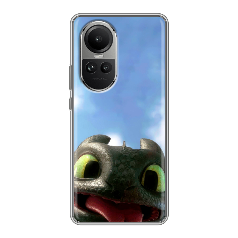 Силиконовый чехол на OPPO Reno10 с принтом Как приручить дракона Силиконовый чехол на OPPO Reno10 с принтом Как приручить дракона
