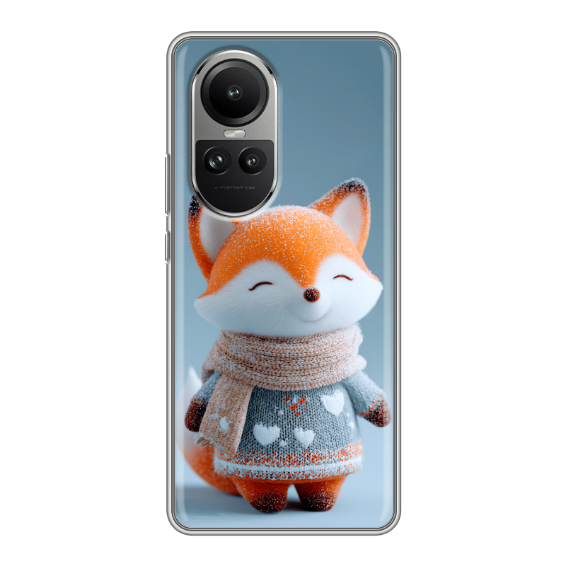 Силиконовый чехол на OPPO Reno10 с принтом Лиса Силиконовый чехол на OPPO Reno10 с принтом Лиса