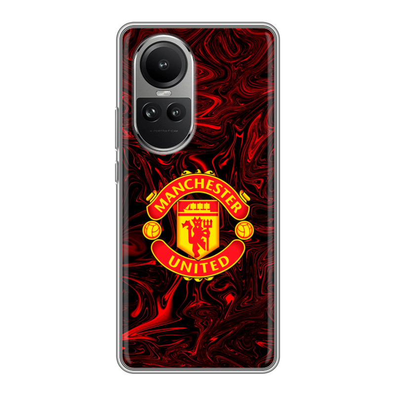 Силиконовый чехол на OPPO Reno10 с принтом Manchester United Силиконовый чехол на OPPO Reno10 с принтом Manchester United