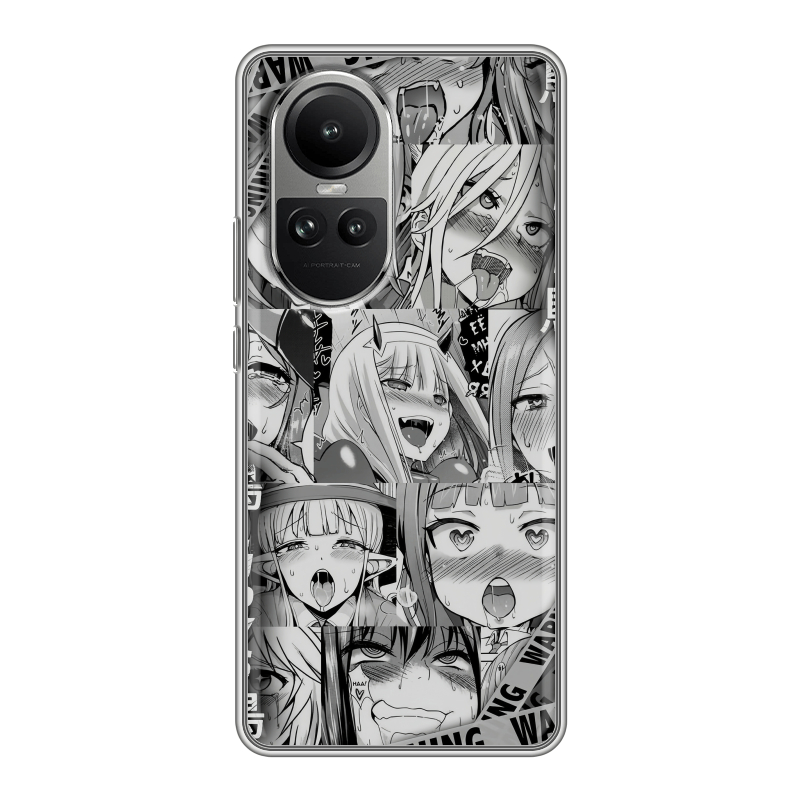 Силиконовый чехол на OPPO Reno10 с принтом Ahegao Ахегао Аниме Силиконовый чехол на OPPO Reno10 с принтом Ahegao Ахегао Аниме