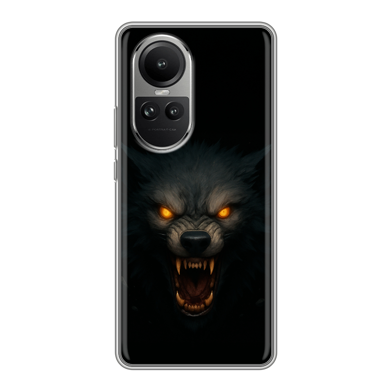 Силиконовый чехол на OPPO Reno10 с принтом Волк Силиконовый чехол на OPPO Reno10 с принтом Волк