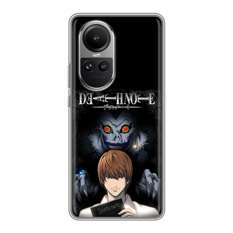 Силиконовый чехол на OPPO Reno10 с принтом Death note Тетрадь смерти Силиконовый чехол на OPPO Reno10 с принтом Death note Тетрадь смерти