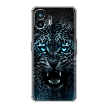 Силиконовый чехол на Nothing Phone (2) с принтом Темный леопард Силиконовый чехол на Nothing Phone (2) с принтом Темный леопард