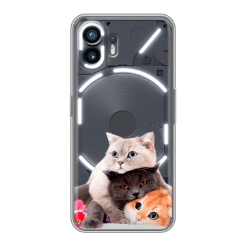 Силиконовый чехол на Nothing Phone (2) с принтом Кошки Силиконовый чехол на Nothing Phone (2) с принтом Кошки