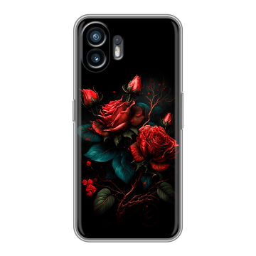 Силиконовый чехол на Nothing Phone (2) с принтом Розы красные Силиконовый чехол на Nothing Phone (2) с принтом Розы красные