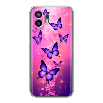 Силиконовый чехол на Nothing Phone (2) с принтом Бабочки Силиконовый чехол на Nothing Phone (2) с принтом Бабочки